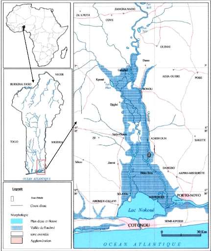Map of Vallee de l'Ouene, Benin
